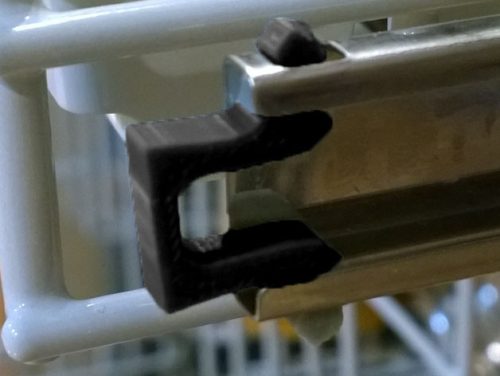 Miele 2154400 Mosogatógép Felső Kosár Végállító Hátsó Síntámogatás Fiók Ütköző a mosogatógépben lévő kosárvezetéshez 