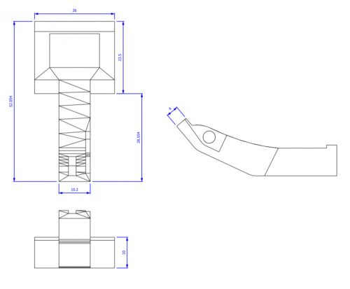 Üzemanyagtartály kampó - Ducati 600SS/900SS 76040074B