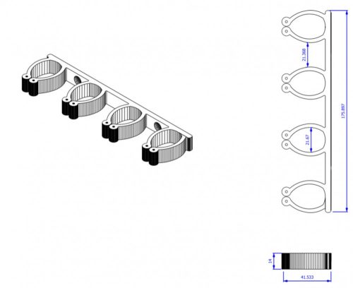 4 db-os horgászbot tartó