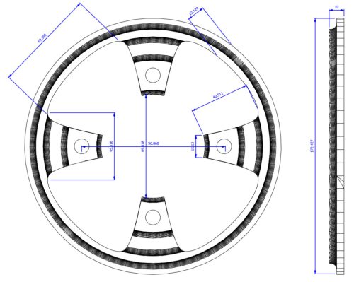 Lánctányérvédő - 96 mm